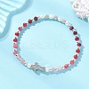 Dyed Natural Malaysia Jade Rondelle & Cultured Freshwater Pearl Beaded Stretch Bracelets BJEW-JB13380-2