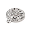 Brass with Clear Cubic Zirconia Pendants LS-KK-Z061-21A-P-2