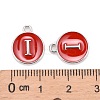 Platinum Plated Alloy Enamel Charms ENAM-S118-03I-P-3