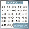 1200Pcs 24 Styles Tibetan Style Alloy Spacers Beads TIBEB-PH0005-09-2