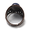 Natural Lapis Lazuli Oval Adjustable Rings RJEW-K271-06R-23-4