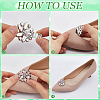 4Pcs Brass Rhinestone Detachable Shoe Buckle Clips AJEW-GF0008-76-6