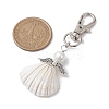 Angel Alloy & Wire Wrapped Natural Shell Pendant Decorations HJEW-JM02017-01-3