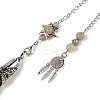 Natural Labradorite Cone Dowsing Pendulum Big Pointed Pendants AJEW-Z041-01B-AS-2