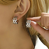 304 Stainless Steel Hollow Square Stud Earrings FS3223-2-3