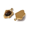 Natural Tiger Eye Irregular Oval Charms STAS-L022-525G-02-2