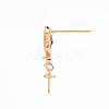 Brass Micro Pave Clear Cubic Zirconia Earring Findings KK-T062-209G-NF-3