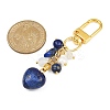 3Pcs Natural Lapis Lazuli & Rose Quartz & Amethyst Heart Pendant Decorations HJEW-JM04150-4