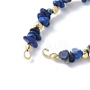 Natural Lapis Lazuli Chip Beaded Bracelet Making KK-F892-19G-2