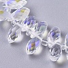 Electroplate Glass Faceted Teardrop Beads Strands X-EGLA-D014-38-3