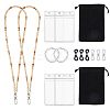 Wooden Beaded Name Card Holder Sets NJEW-AB00033-1