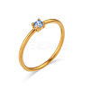 Flat Round 304 Stainless Steel Micro Pave Cubic Zirconia Finger Rings FS-WG2DA17-13-1