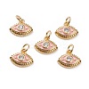Brass Micro Pave Clear Cubic Zirconia Charms KK-C100-15G-A03-1