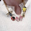 Alloy Enamel Ladybug Butterfly Bee Dragonfly Bib Necklaces with Rhinestone FS-WG59AAD-02-2