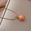 Vintage 304 Stainless Steel Enamel Double-Sided Star Pendant Necklaces for Women SX6547-3