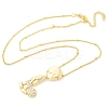 Brass Micro Pave Clear Cubic Zirconia Pendant Necklaces NJEW-M084-01G-01-2