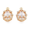 Brass Micro Pave Clear Cubic Zirconia Charms KK-N216-562LG-2