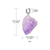 3Pcs Natural Amethyst Pendants G-FS0001-01-5