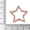 Rack Plating Brass Micro Pave Cubic Zirconia Connector Charms KK-G515-42RG-01-3