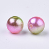 Rainbow ABS Plastic Imitation Pearl Beads OACR-Q174-5mm-08-2
