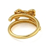 Bowknot Brass Micro Pave Clear Cubic Zirconia Double Rings RJEW-Z050-26G-4