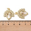 Brass Micro Pave Clear Cubic Zirconia Pendants KK-B083-33C-G-3