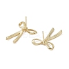 Rack Plating Bowknot Brass Stud Earrings for Women EJEW-NH0002-03G-2