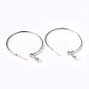 Platinum Color Brass Hoop Earrings X-EC108-3NF-2
