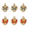 6Pcs 2 Style Rack Plating Brass Enamel Pendants KK-SZ0006-13-1
