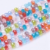 Mixed Electroplate Glass Faceted Rondelle Bead Strands X-EGLA-J047-3x2mm-46-2