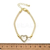 Brass Micro Pave Clear Cubic Zirconia Link Bracelets for Women BJEW-A029-01A-G-5