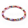 Polymer Clay Heishi Beads Beads Stretch Bracelets BJEW-JB04452-M-2