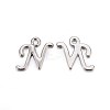 Platinum Plated Alloy Letter Pendants X-PALLOY-J718-01P-N-1