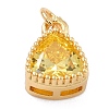 Real 18K Gold Plated Brass Inlaid Cubic Zirconia Charms ZIRC-L100-076G-01-2