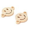 Brass Laser Cut Smiling Face Connector Charms KK-U028-05G-2