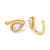 Brass Micro Pave Clear Cubic Zirconia Cuff Earrings for Women EJEW-C104-132G-2