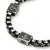 304 Stainless Steel Enamel Box Chain Anchor Link Bracelets for Women BJEW-G717-15B-2