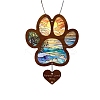 Dog Paw Print Acrylic Memorial Pendant Decorations PW-WG0B123-01-1
