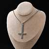 304 Stainless Steel Christian Upside Down Cross Pendant Box Chain Necklaces NJEW-NH0001-07P-2