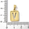 304 Stainless Steel Alphabet Pendants STAS-S152-01G-V-3