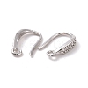 Brass Micro Pave Clear Cubic Zirconia Ear Hooks ZIRC-P100-05P-2