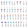 8 Sets 4 Styles Natural Mixed Gemstone Chip Pendants with Wood Beads FIND-FH0009-13-1