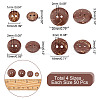ARRICRAFT 200Pcs 4 Style 2-Hole Flat Round Coconut Buttons BUTT-AR0001-03-2