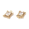 Brass Micro Pave Clear Cubic Zirconia Charms KK-E068-VF224-3
