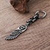 Vintage 304 Stainless Steel Angel Wing with Maltese Cross Keychains UQ7516-5