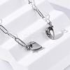 304 Stainless Steel Double-Sided Magnetic Heart Pendant Paperclip Chain Necklaces LS-NJEW-U028-02P-3