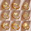 Personality Special-Interest 304 Stainless Steel Cuff Rings for Women FS-WG32BFC-06-2