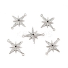 Brass Micro Pave Clear & Black Cubic Zirconia Connector Charms KK-E068-VB041-2