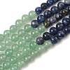 Chakra Natural Red Jasper & Yellow Jade & Green Aventurine & Tiger Eye & Sodalite & Amethyst Beads Strands X-G-NH0002-E02-4mm-6