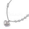 Non-Tarnish 304 Stainless Steel Heart & Star Pendant Necklace for Women NJEW-F298-12P-3